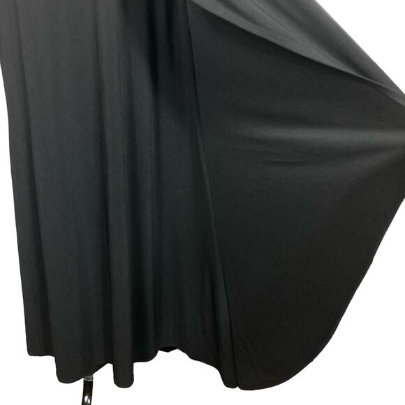 NWOT BEN DE LISI Dress UK8/US4 Black One-Shoulder Jeweled-Ring Pleated Faux-Wrap - Picture 5 of 10